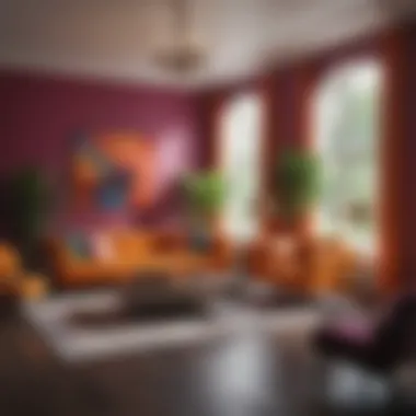 Vibrant Spaces with Bold Color Pairings Vibrant and lively living room showcasing bold color combinations