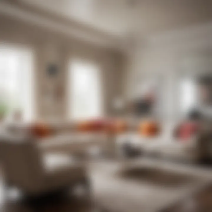 Elegant neutral living room with pops of color
