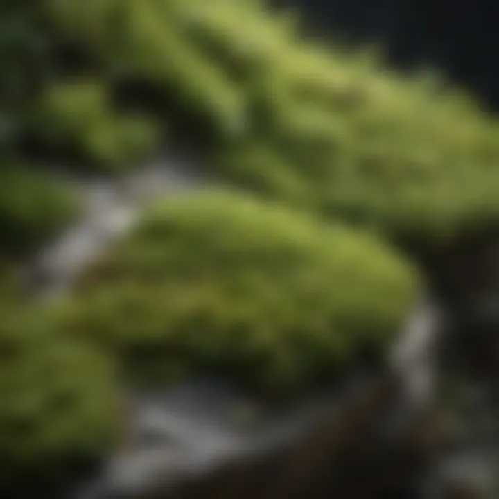 Close-up of moss on a stone surface