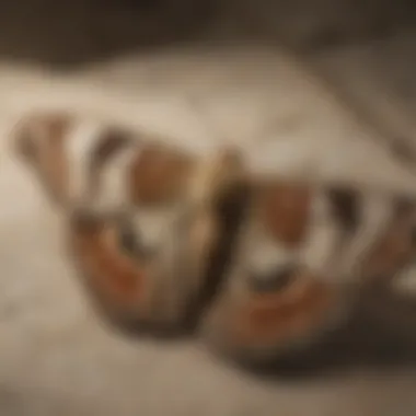 Close-up of a moth on fabric