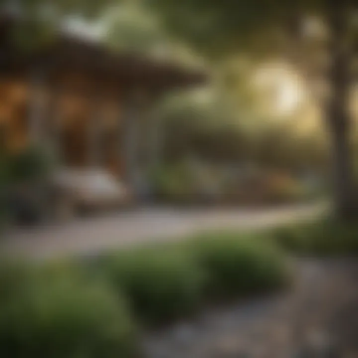 A serene outdoor space adapted to discourage wasps