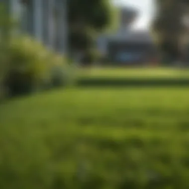 Lush, thriving lawn after successful turf installation