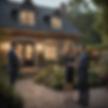 A close-up of a real estate agent discussing offers with clients