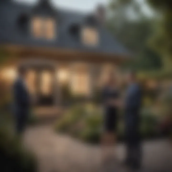 A close-up of a real estate agent discussing offers with clients