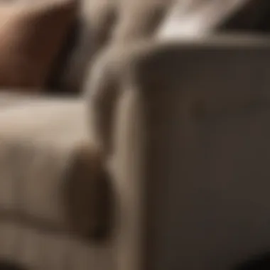Close-up of different couch materials and textures