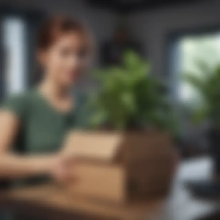 A satisfied customer unboxing a new plant delivery from Etsy.