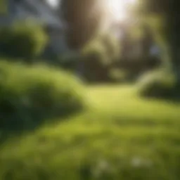 A lush green lawn under sunlight