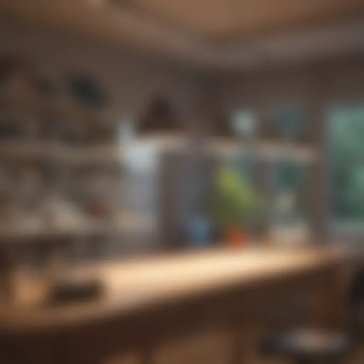 Energy-efficient LED lights installed in a sewing area