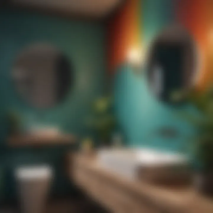 Visual representation of color psychology in small bathrooms