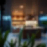 Elegant outdoor kitchen with integrated bar area