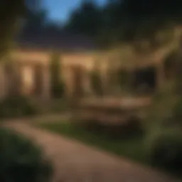 Elegant outdoor string lights adorning a garden space