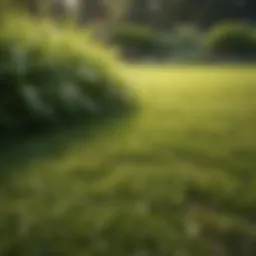 Vibrant green lawn after overseeding