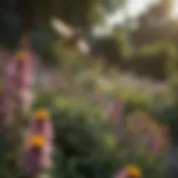 Vibrant garden filled with diverse flowering plants