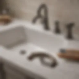 An array of essential plumbing tools for unclogging sinks