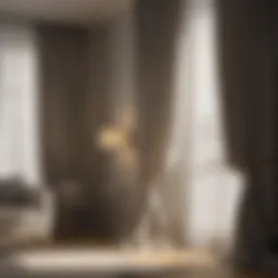 Elegant living room curtains in soft fabric