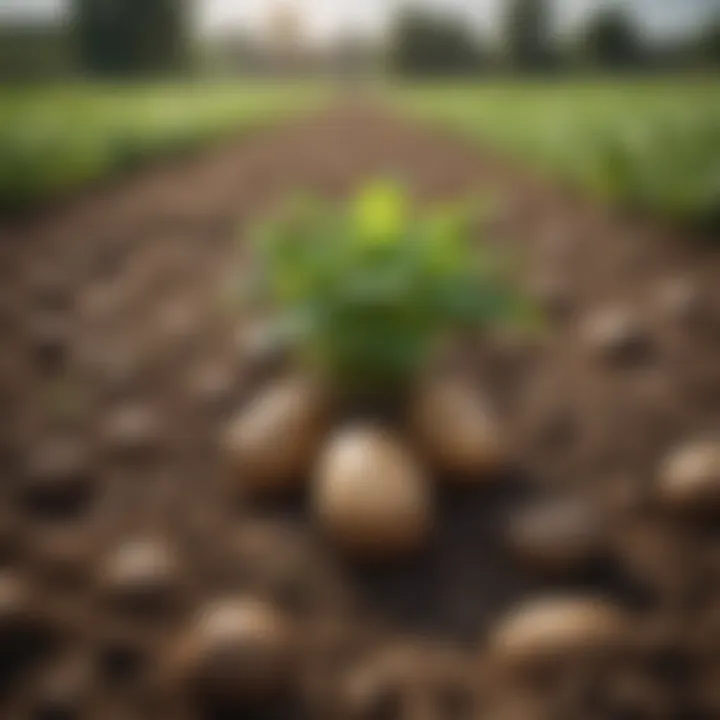 Healthy potato plants in a well-maintained field