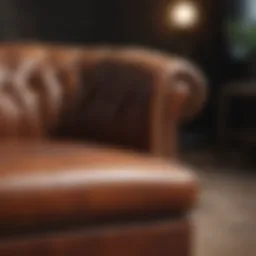 A beautifully restored leather chair showcasing rich textures and colors