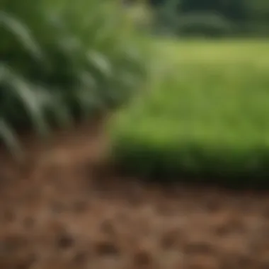 Lush Green Lawn with Straw Mulch A lush green lawn with straw mulch