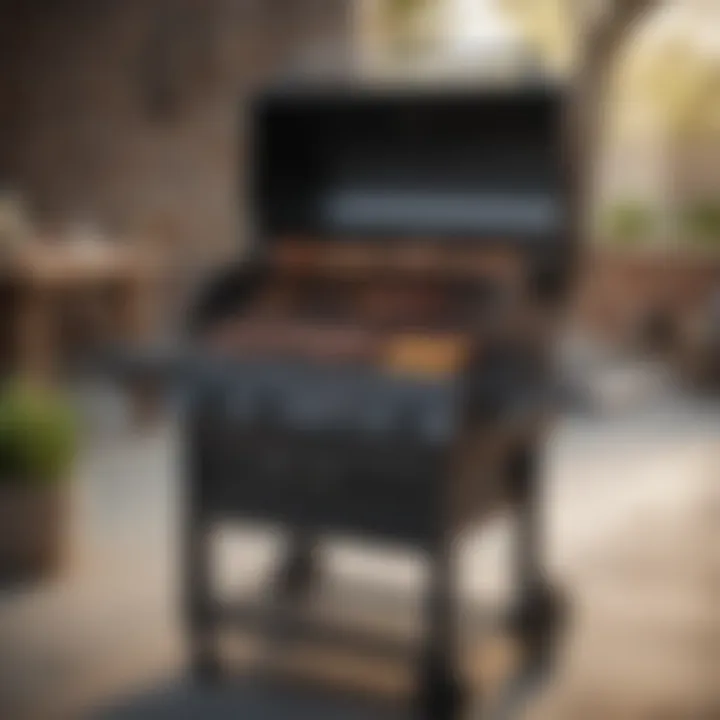 Variety of barbecue grill types displayed on a showroom floor