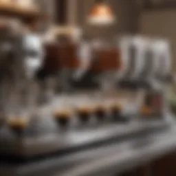 Different types of espresso machines displayed