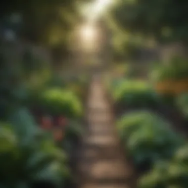 Thriving Vegetable Garden A vibrant assortment of vegetables thriving in a garden
