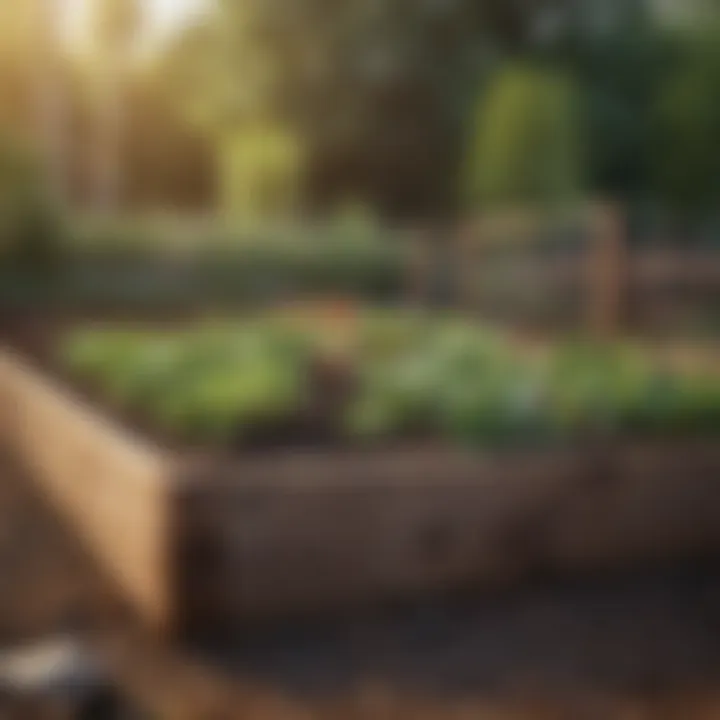 Different materials used for constructing raised garden beds.