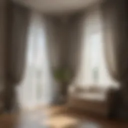 Elegant sheer curtain in a sunlit room