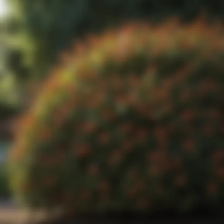 Close-up of shade-tolerant shrub varieties