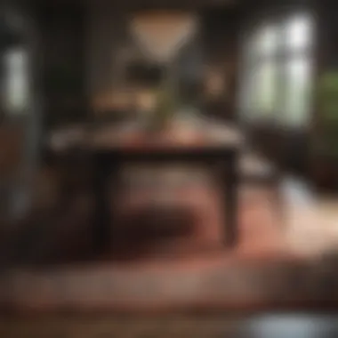 Dining Area with Harmonious Rug Dining area showcasing a harmoniously sized rug