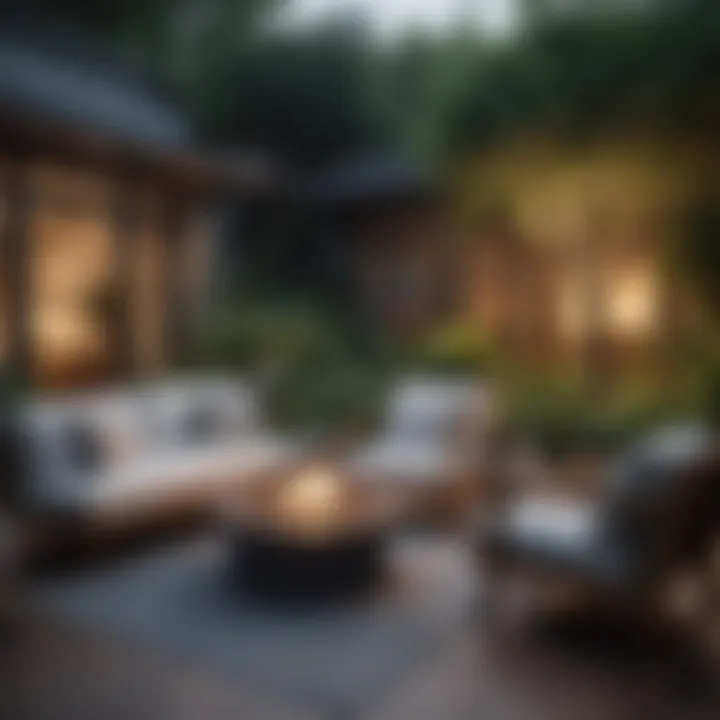 Outdoor area with inviting seating and greenery