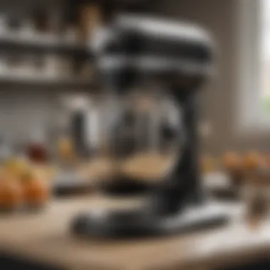 Close-up of stand mixer attachments and accessories, highlighting their versatility and functionality.