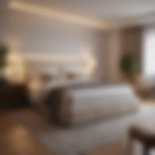Elegant bed arrangement in a compact bedroom