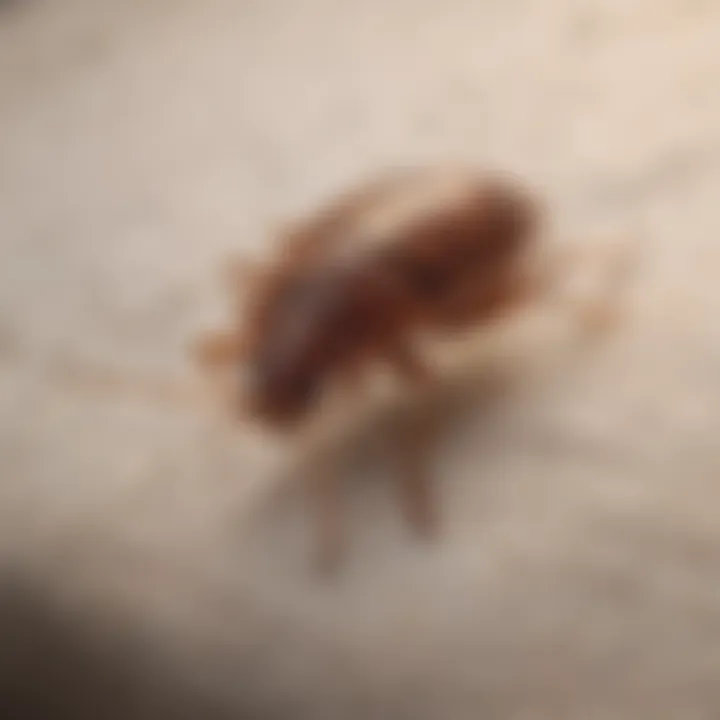 Close-up of bed bug on fabric