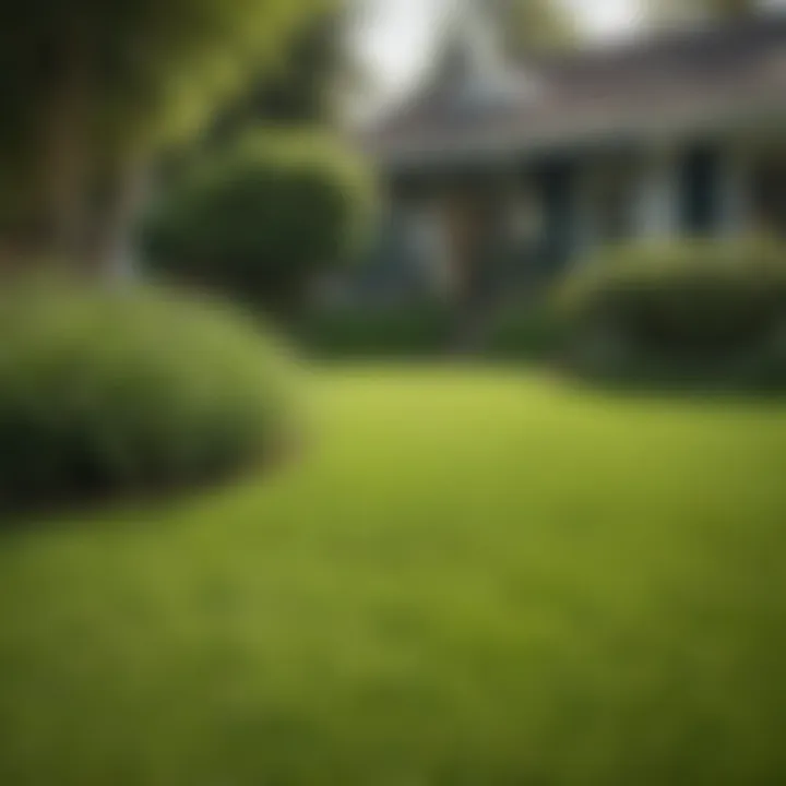 Vibrant green lawn with lush grass