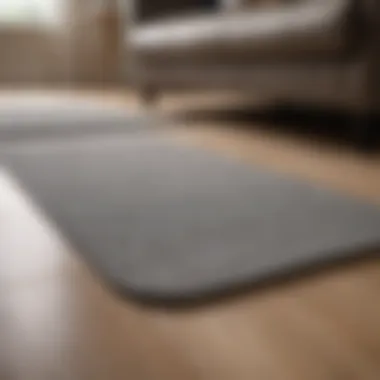 Close-up of anti-slip mat under a couch