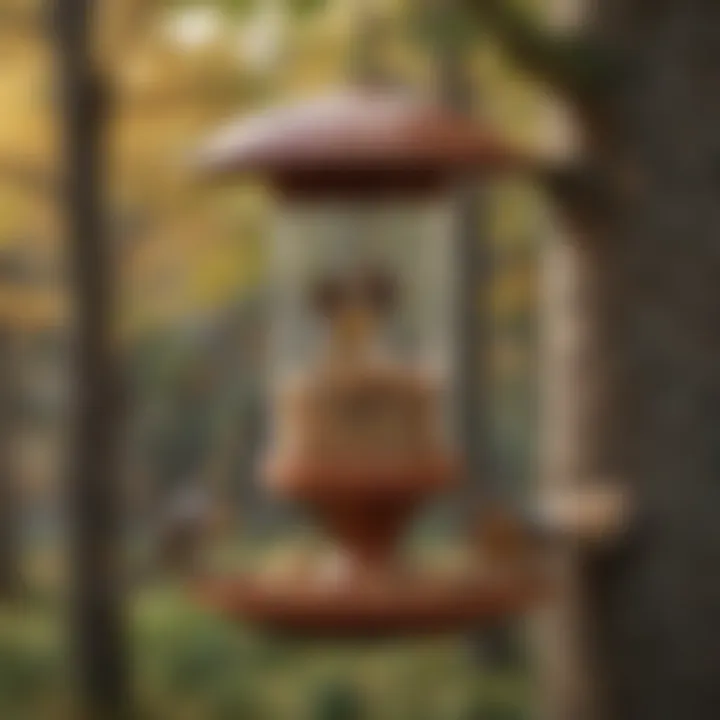 Birds enjoying a squirrel-proof feeder