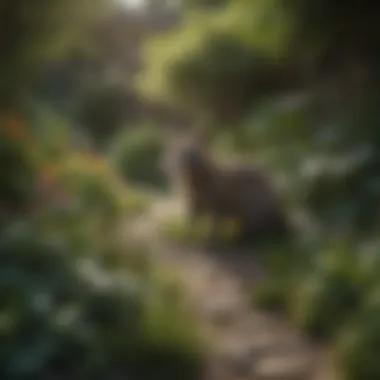 Thriving Garden Without Raccoons A peaceful garden thriving without raccoon interference
