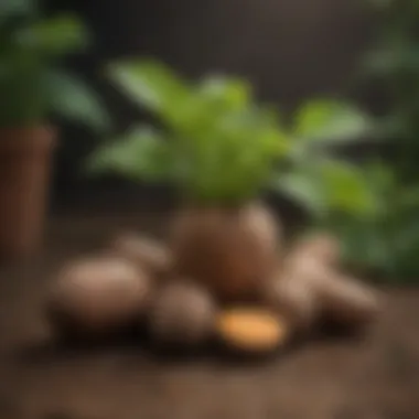 Visual representation of compatible plants for sweet potatoes.