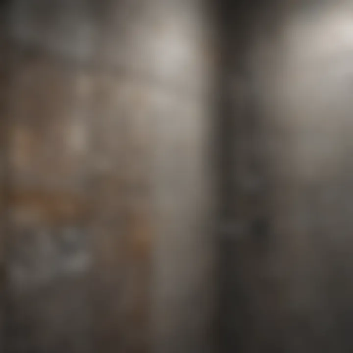 Comparative view of various materials used for textured tiles