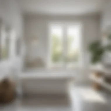 Well-lit white bathroom showcasing design elements