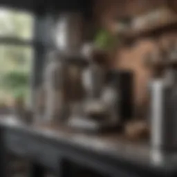 An elegant setup showcasing a variety of coffee brewing equipment
