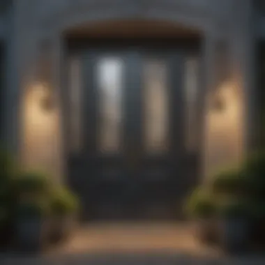 Charming front door adorned with decorative elements