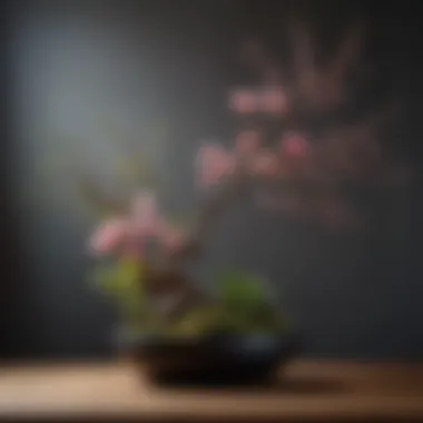 An artistic interpretation of traditional Ikebana techniques and styles