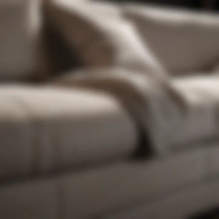 Detailed view of high-quality construction features in a sleeper sofa.