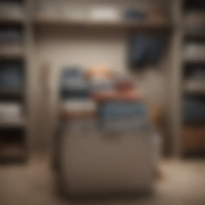 Aesthetic display of neatly folded clothes and accessories