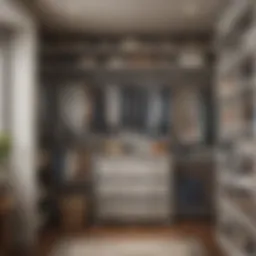 Well-organized closet with labeled bins and space-saving hangers