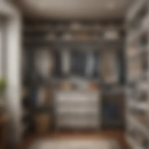 Well-organized closet with labeled bins and space-saving hangers