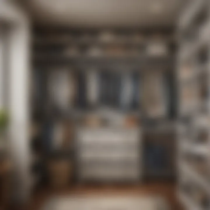 Well-organized closet with labeled bins and space-saving hangers