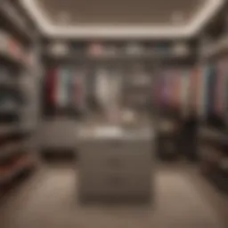 A beautifully organized closet showcasing color-coordinated clothing
