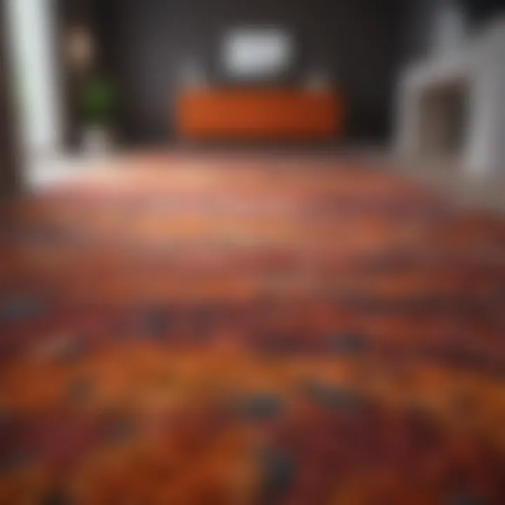 Vibrant carpet color enhancing a modern space